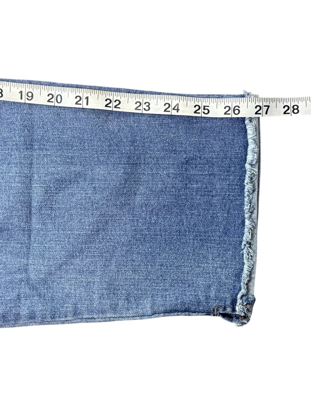 Democracy Absolution Crop Jeans Size 14 Blue Frayed Hem Stretch Denim Capri